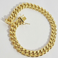 14k Yellow Gold Miami Cuban Link Bracelet 8.5inch 8mm Real 14kt Box Lock For Men