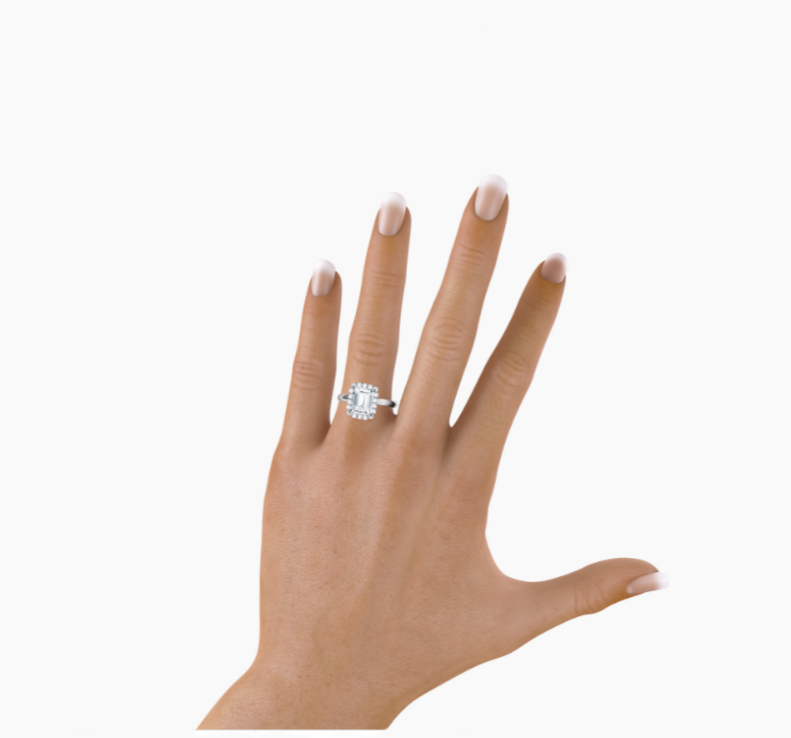 Real 14k White Gold IGI Certified 1.25CT Lab Created VS Diamond Ring Emerald Cut