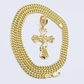 14k Gold Cross Charm Miami Cuban Link Chain 5mm 26'' Necklace 14kt Pendant SALE