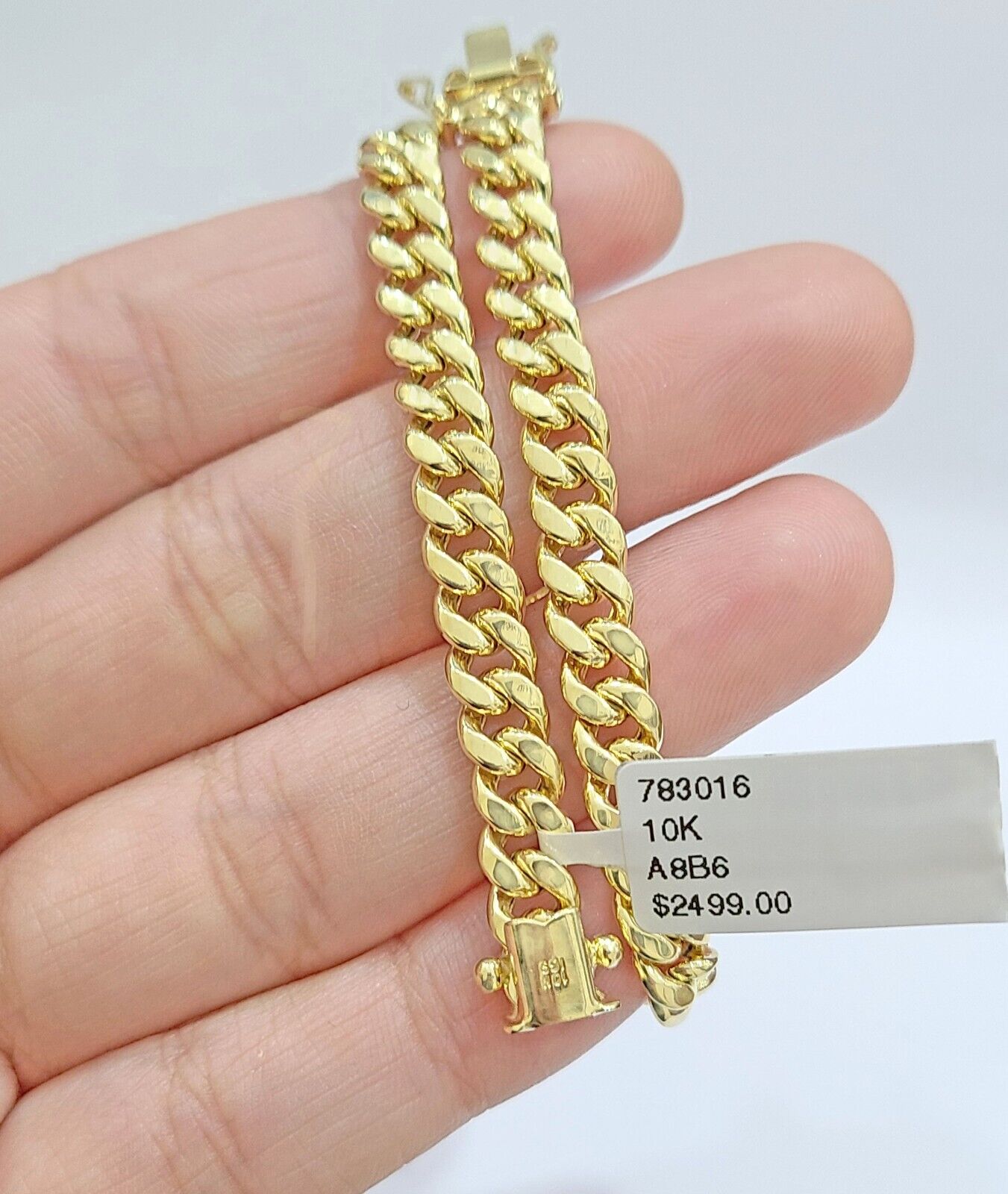 Real 10k Yellow Gold Miami Cuban Link Bracelet 7.5" inch 6mm Box Lock Men Women