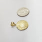 Real 10k Gold Mayan Calendar Circular Charm Pendant 10kt Yellow Gold