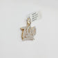 10k Yellow Gold Real Diamond 100 Charm Pendant Men Women