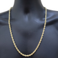 Real 14k Yellow Gold Necklace Rope Chain 6mm 26" inch 14kt Men's Chain For Charm