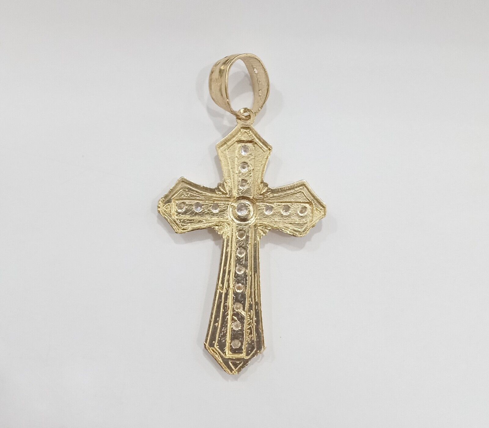 14KT Gold Crucifix Diamond Cut shops Charm