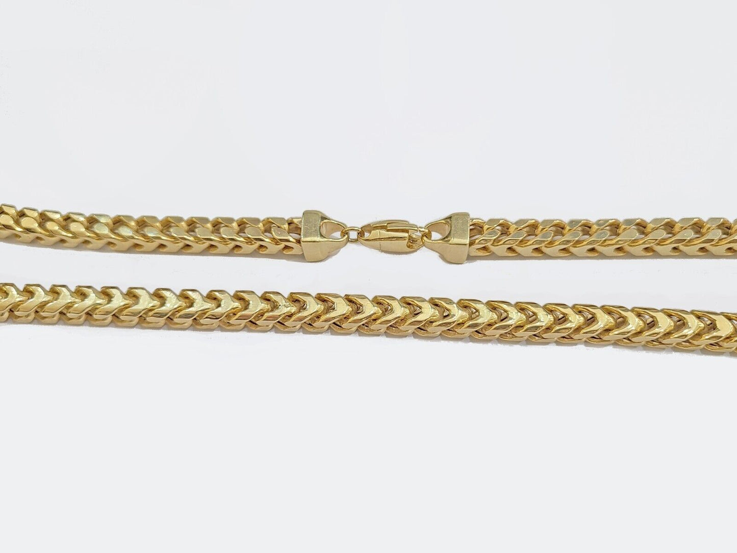 Real 10k Solid Yellow Gold Franco Chain 7mm 26" Inch 10kt Necklace Lobster Lock