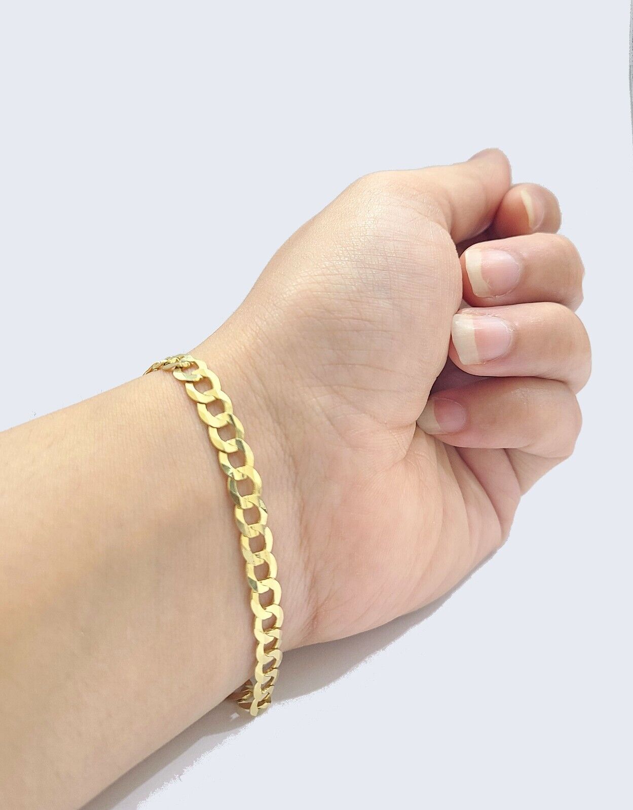 Real 14k Yellow Solid Gold 6mm Cuban Curb Link Bracelet 8'' inch 14kt Unisex