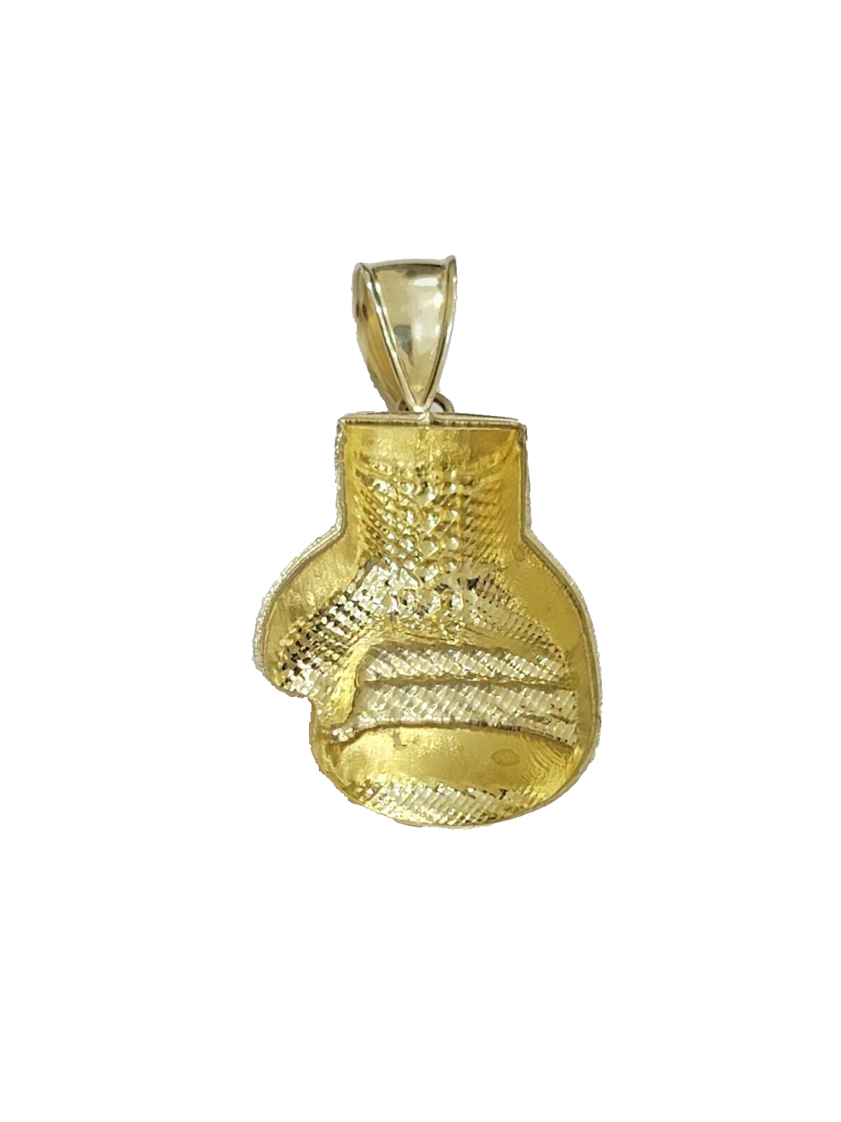 10k Yellow Gold Boxing Glove Charm Pendant 1.5Inch Chain Necklace SALE Real 10kt