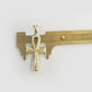 Real 10k Yellow Gold Pendant Ankh Charm Cross Diamond Cut 10kt Gold For Chain
