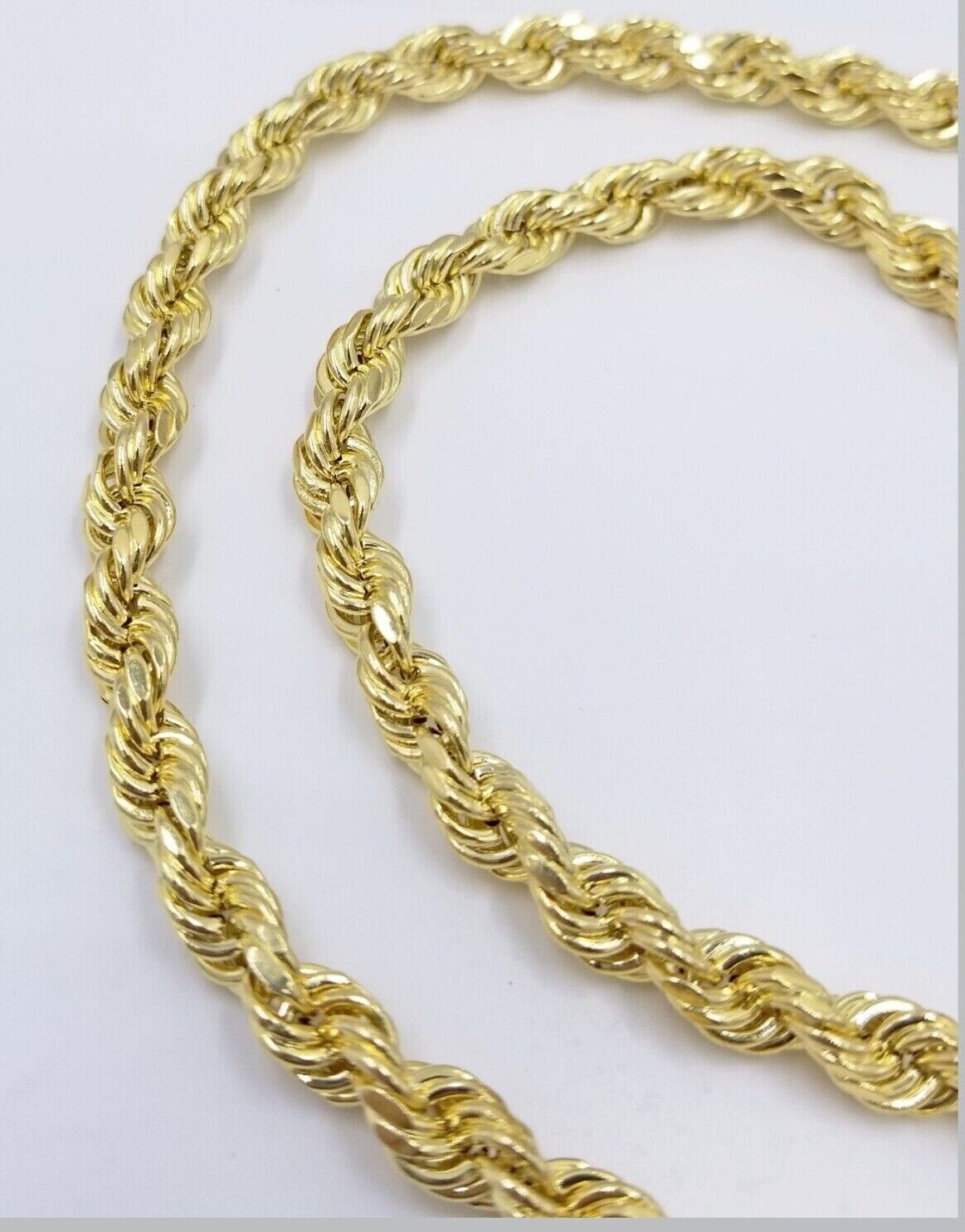 Real 14k Yellow Gold Rope Chain 6.5mm 24