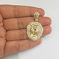 Real 10k Yellow Gold Charm Lion Head Pendant 10kt Gold