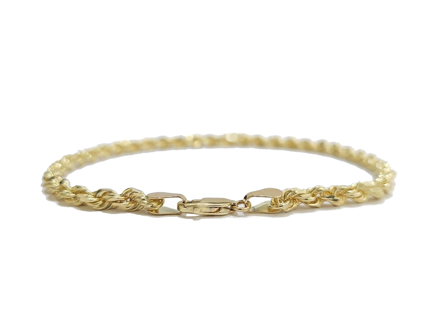 Real 14k Yellow Solid  Gold 3mm Rope  Bracelet 8.5'' inch 14kt Unisex