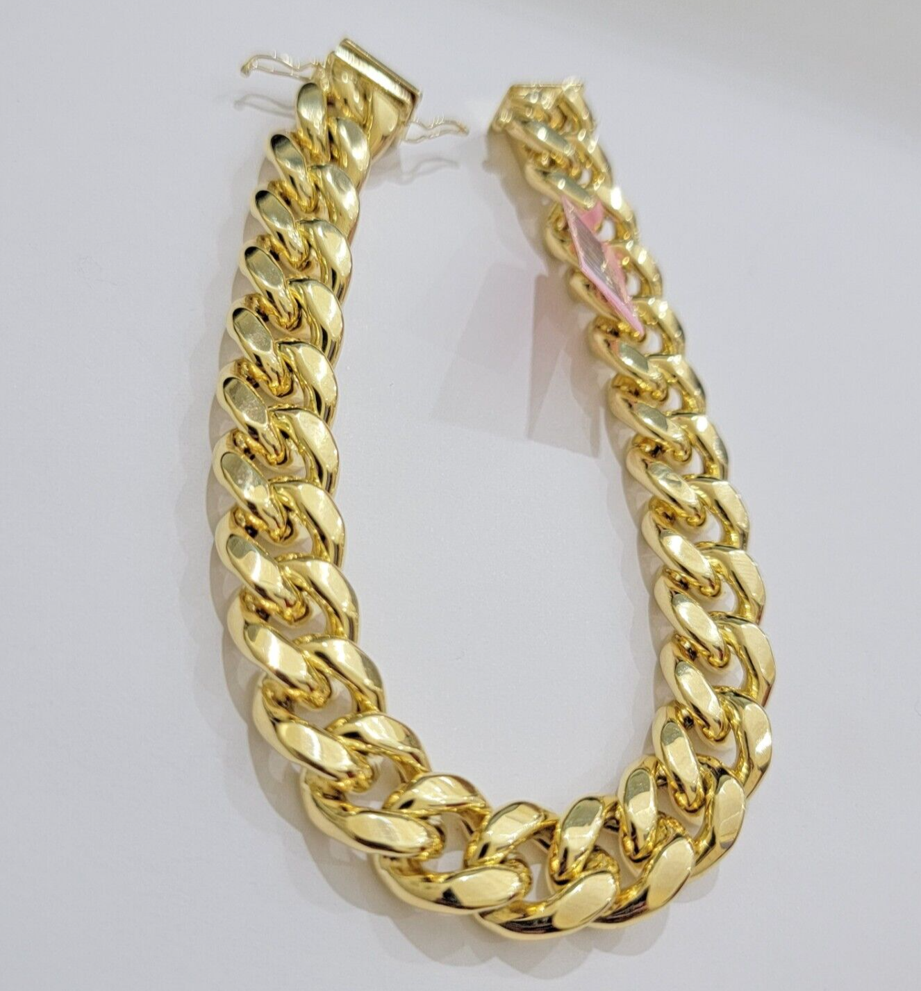 13mm 14k Yellow Gold Bracelet Miami Cuban Link 7 Inch Small Wrist Mens REAL 14kt