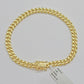 10k Yellow Gold Miami Cuban Link Bracelet 8.5" inch 7mm Real 10kt Box Lock Men