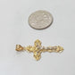 Real 10k Yellow Gold Jesus Crucifix Cross Charm Pendant Men Women 10kt Gold