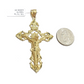 Real 14k Yellow Gold Rope Chain 24'' Necklace Jesus Crucifix Cross Charm Pendant