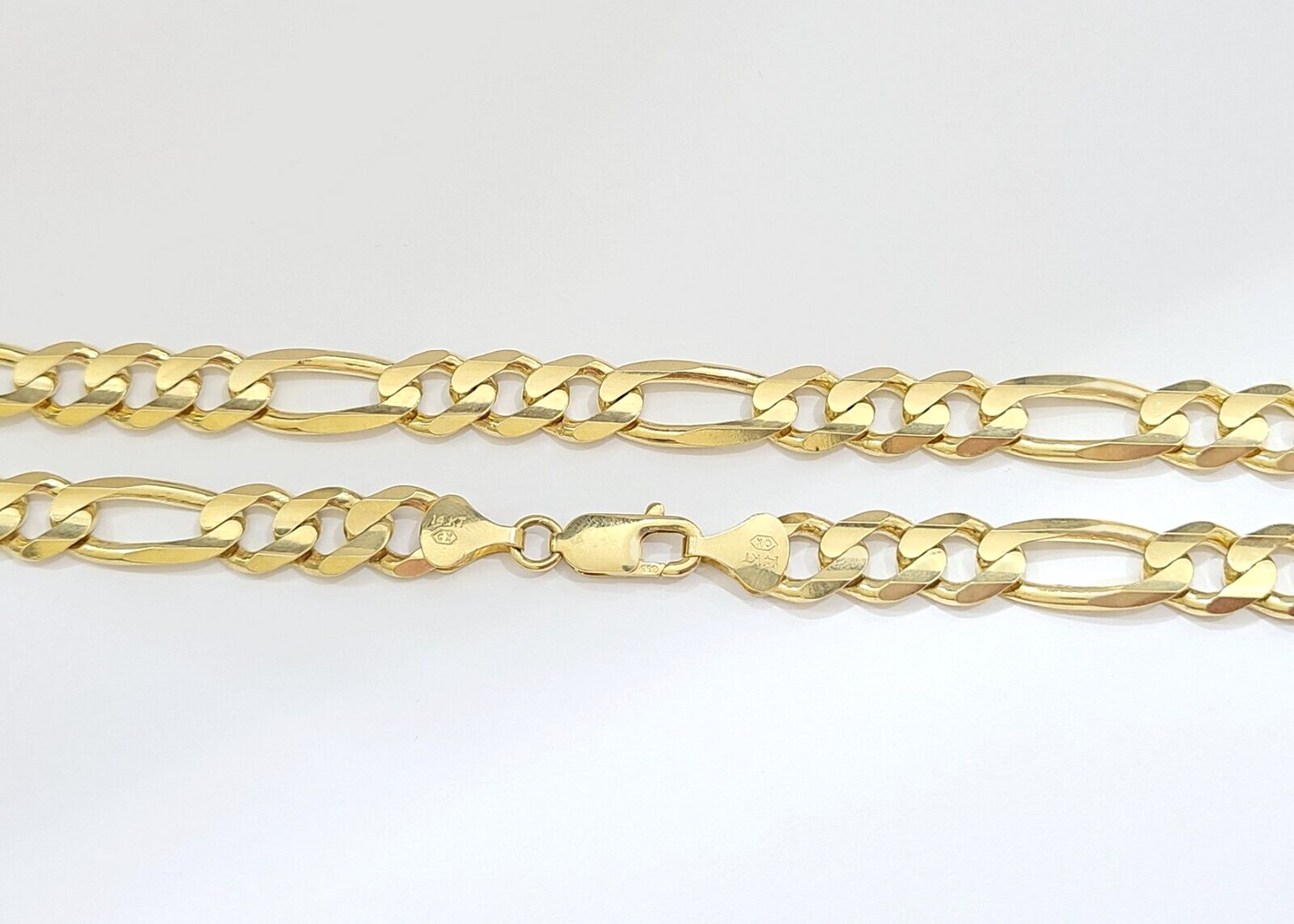 14k Solid Yellow Gold Figaro Chain 10mm 28'' Inches Necklace Real 14kt