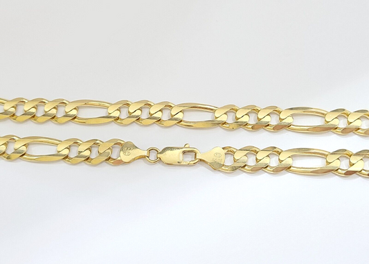 14k Solid Yellow Gold Figaro Chain 10mm 28'' Inches Necklace Real 14kt
