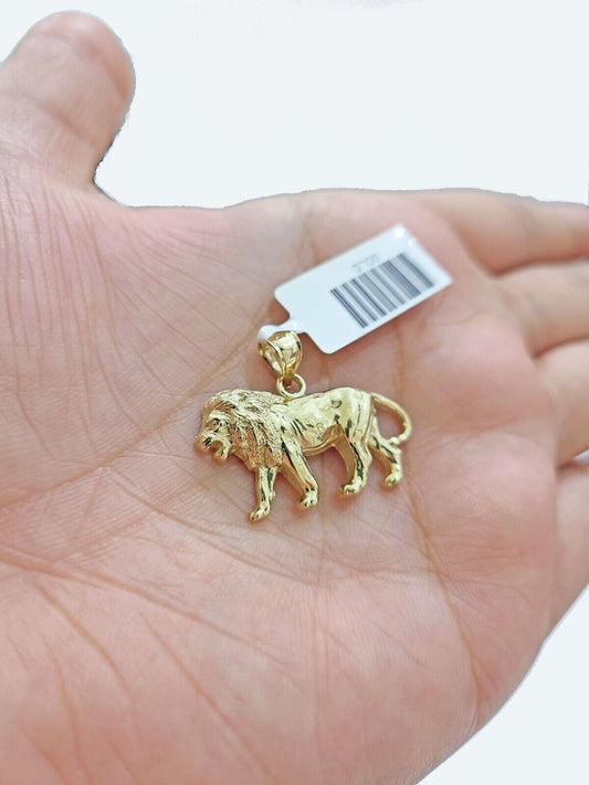 Real 10k Yellow Gold Lion Charm Pendant Men Women 10kt gold