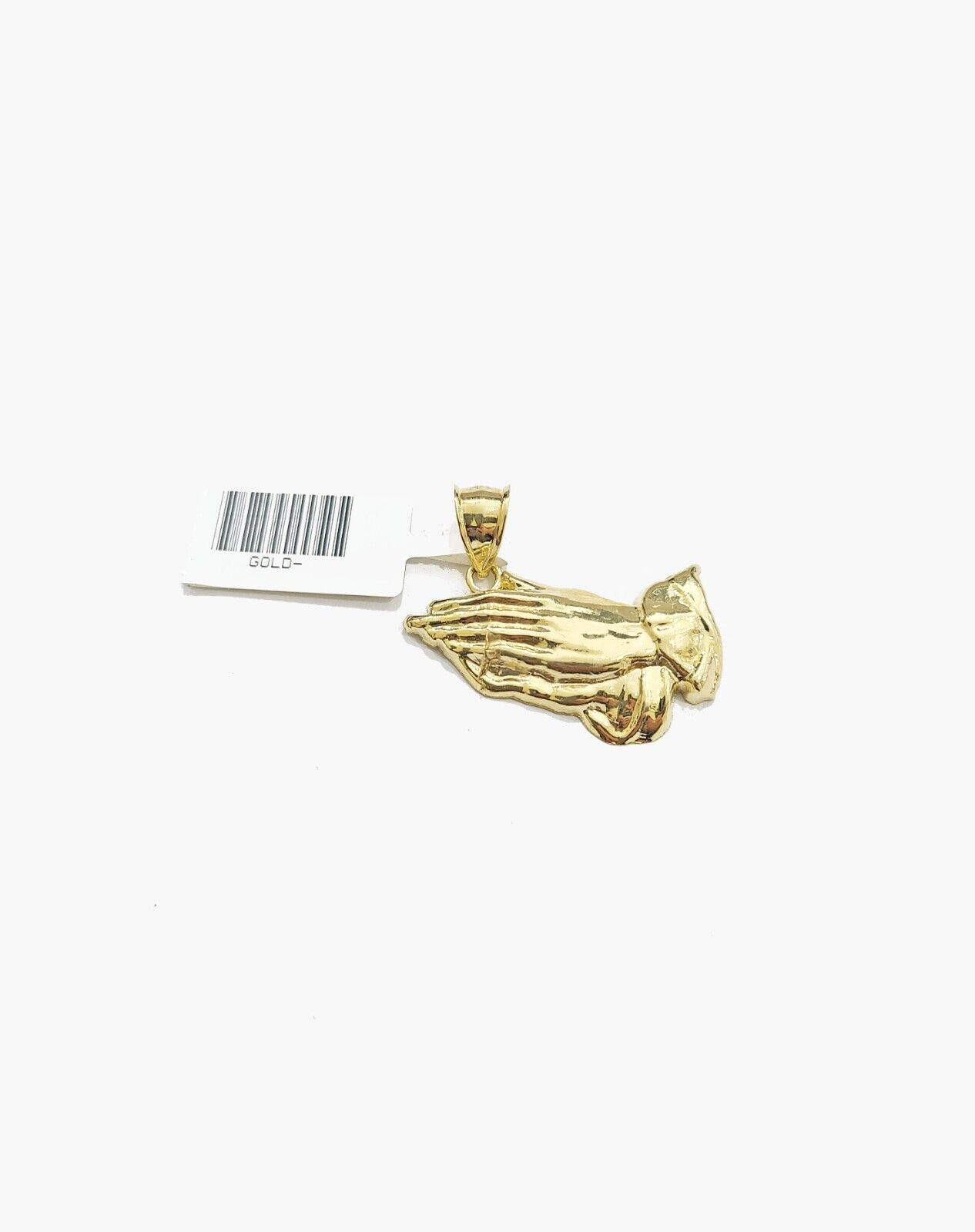 Real 10k Yellow Gold Praying Hand Charm Pendant 10kt for Chain Men Women