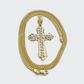 Real 10k Yellow Gold Franco Chain 2.5mm 28" inch Necklace Jesus Cross Charm 10kt