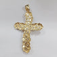 Real 10k Gold Nugget Jesus Crucifix Cross Charm Pendant 10kt Yellow Gold Men