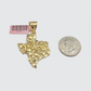 14k Yellow Gold Rope Chain 18'' Inch Necklace Texas Map Charm Pendant Real 14kt