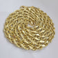 Real 10k Yellow Gold Necklace Rope Chain 6mm 30" inch 10kt Men's Chain For Charm