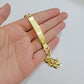 10k Yellow Gold Bracelet ID Cuban Curb Link 9.5mm 8.5 Inch Name Plate SOLID REAL