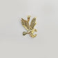 Real 10k Yellow Gold Eagle Charm Pendant Diamond Cut Men Women 10kt