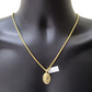 10k Gold Circular Jesus Head Charm Rope Chain Necklace 3mm 18''Set Pendant 10kt