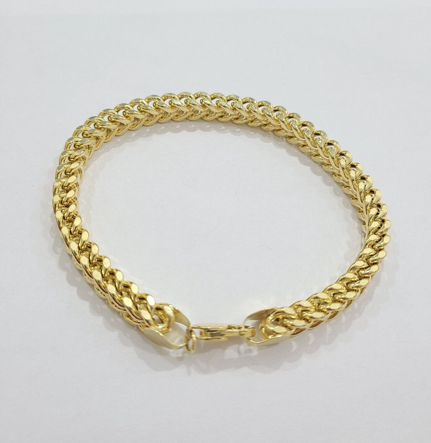 Real 10k Yellow Gold 6mm Franco Bracelet 8.5'' inch 10kt Unisex