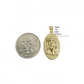 10k Gold Circular Jesus Head Charm Rope Chain Necklace 3mm 26'' Set Pendant 10kt