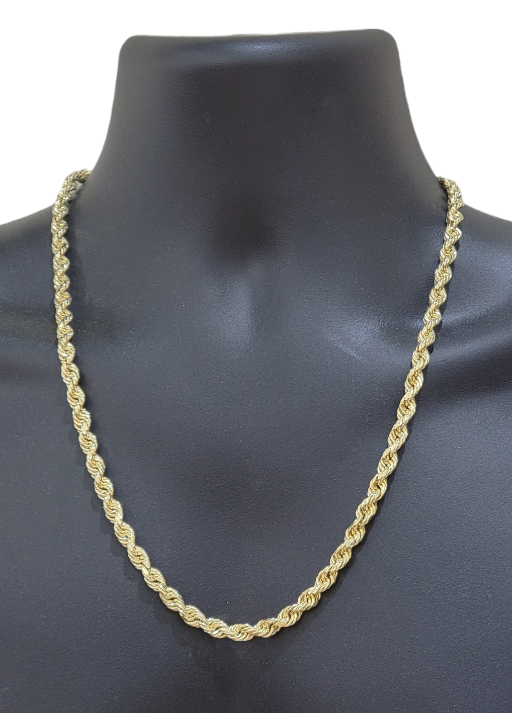 Real 14k Yellow Gold Rope Chain 6.5mm 24