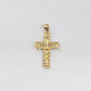 Real 14k Yellow Gold Jesus Crucifix Nugget Cross Charm Pendant 1.5"  inch