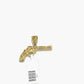 Real 10k Yellow Gold Gun Diamond Charm Pendant 10kt for Chain Men Women