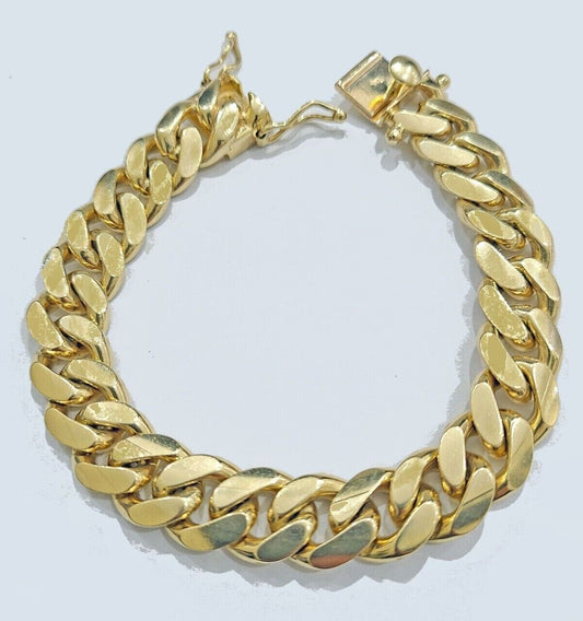 Real 10k Yellow Gold 13mm Miami Cuban Link Bracelet 8.5 ''inch 10kt Unisex