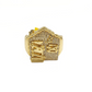 Real 10k Yellow Gold Diamond Trap House Ring White 0.55CT Diamonds 10kt Size 10