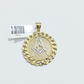 Real 10k Yellow Gold Masonic Charm 1.5'' inches Pendant 10kt for Chain