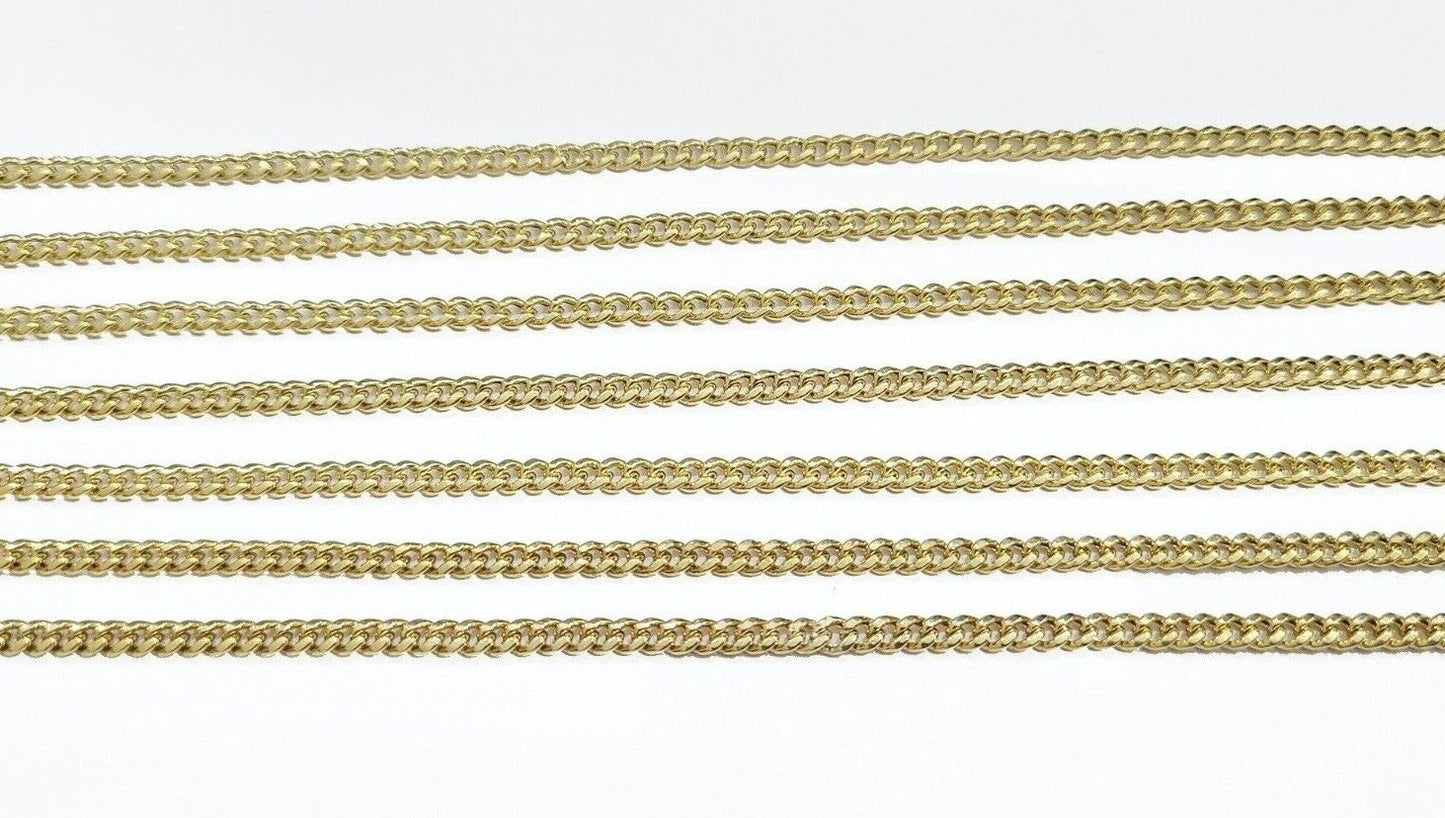 Real 10K Yellow Gold Miami Cuban Chain 4mm Necklace 18-30'' Inches Lobster 10kt