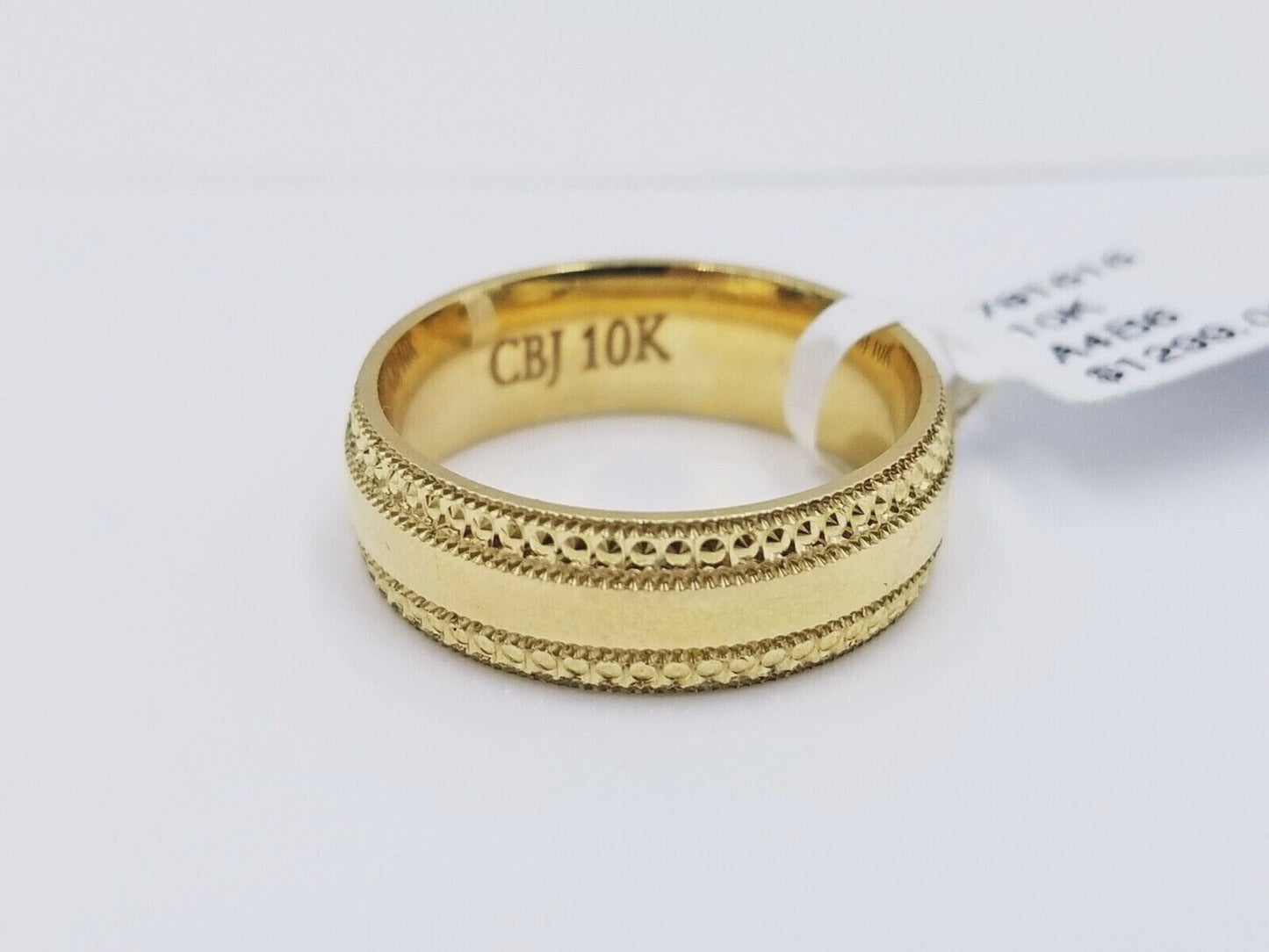 10k Yellow Gold Mens Band Engagement Wedding Ring Real 10kt gold Size 12