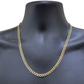 Real 10k Yellow Gold Solid Necklace Cuban Curb Link Chain 6mm 22" inch For Men