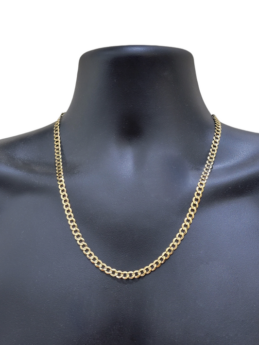 Real 10k Yellow Gold Solid Necklace Cuban Curb Link Chain 6mm 22" inch For Men