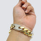 Real 10kt Yellow Gold Miami Cuban Mariner Link Bracelet Unisex 8.5'' 12mm