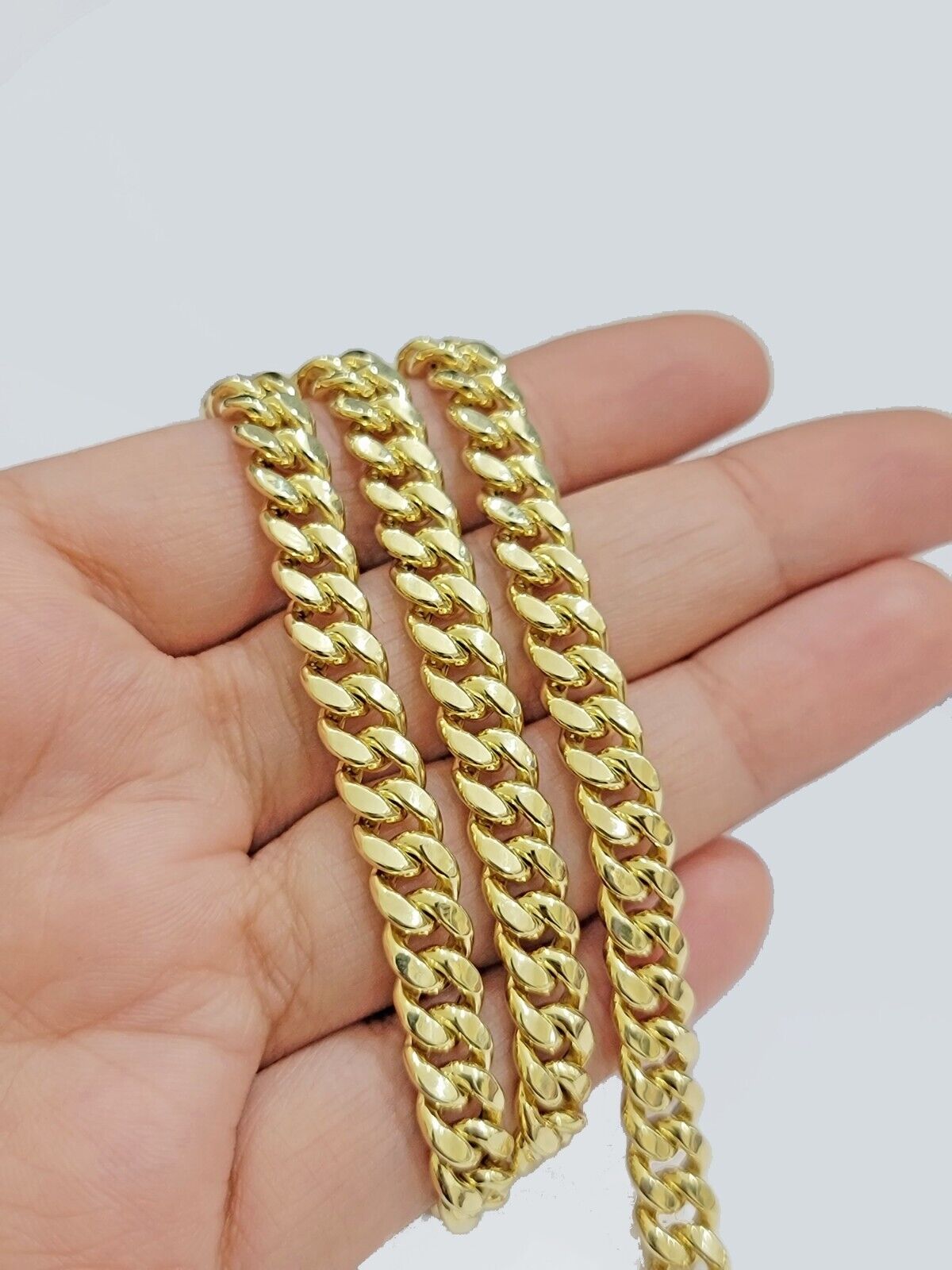 10k Yellow Gold Miami Cuban Link Chain Necklace 7mm 28'' Real 10kt SALE Box Lock