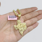 14k Yellow Gold Rope Chain 18'' Inch Necklace Texas Map Charm Pendant Real 14kt