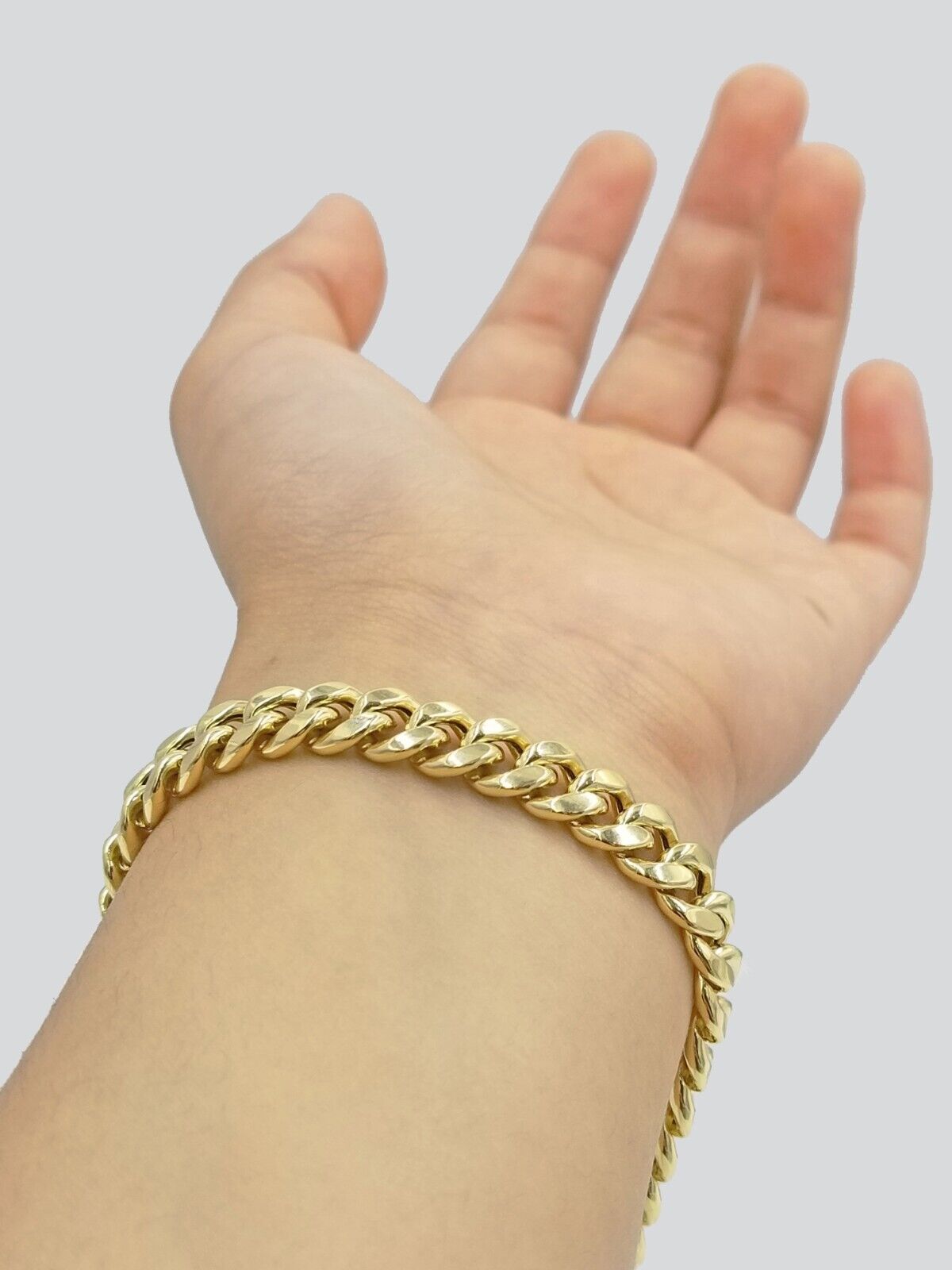 Real 10k Yellow Gold 8mm Miami Cuban Link Bracelet 8" inch Men and Women