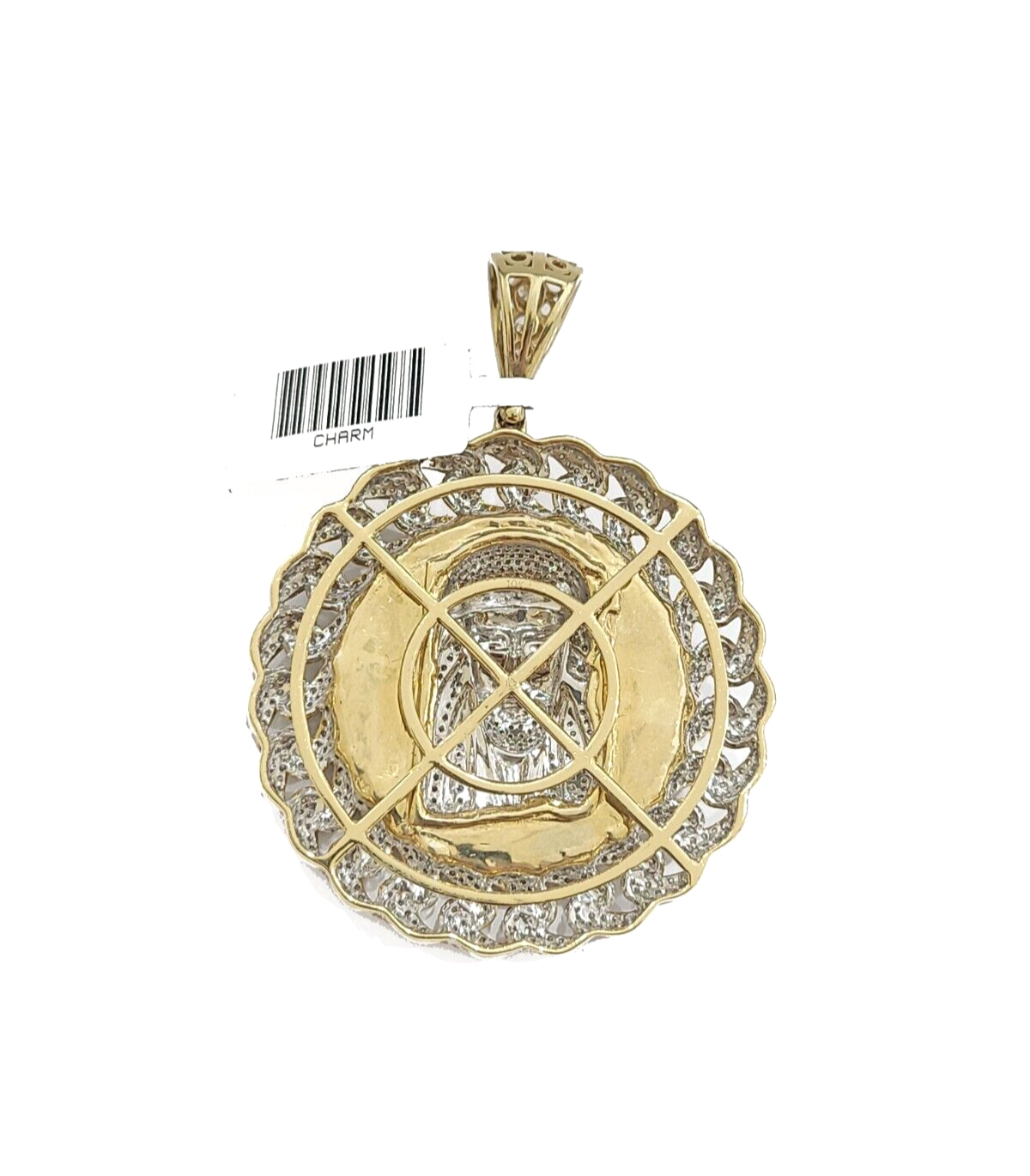 Real 10k Yellow Gold Jesus Head Diamond 2.56CT Pendant Charm For Necklace &Chain