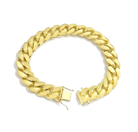 Real 14k Yellow Solid Gold 13mm Miami Cuban Bracelet 9.5'' inch 14kt Unisex