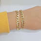 Real 10k Yellow Gold Chain Curb Link Necklace 8mm 18 Inch Diamond Cut Two-tone