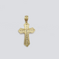 Real 10k Yellow Gold Franco Chain 2.5mm 20" inch Necklace Jesus Cross Charm 10kt